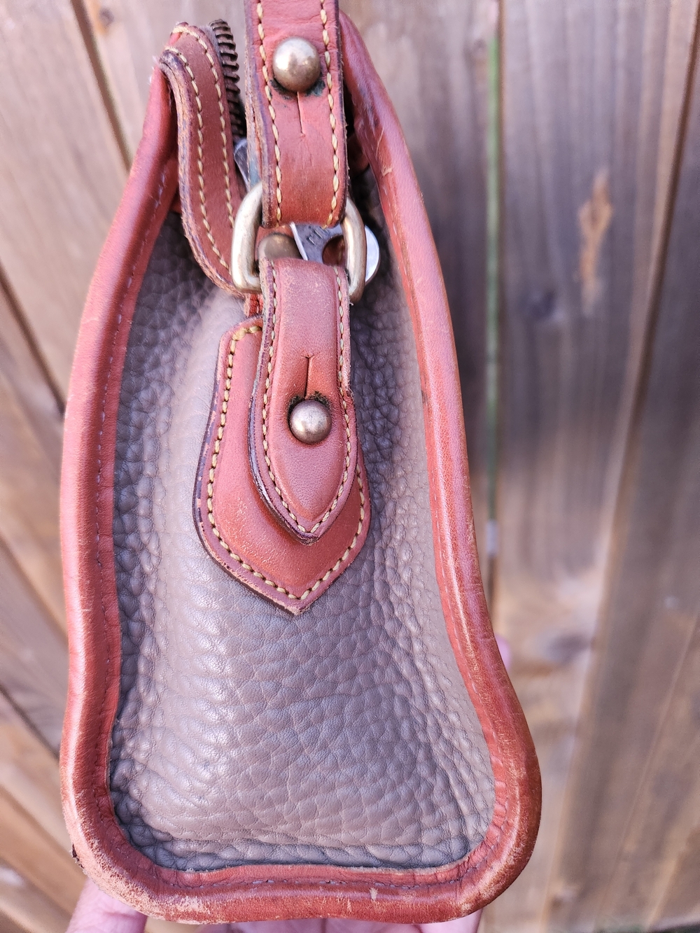 AWL Dooney & Burke in Brown and Tan - Classic Shoulder Bag - Picture 4 of 8